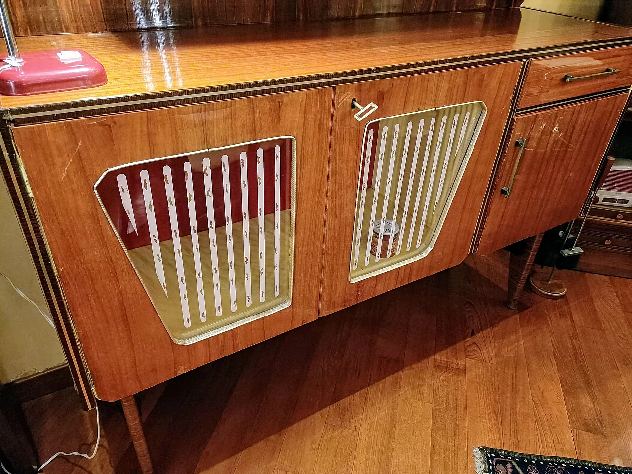 Sideboard in teak with sliding doors, 1950s 4