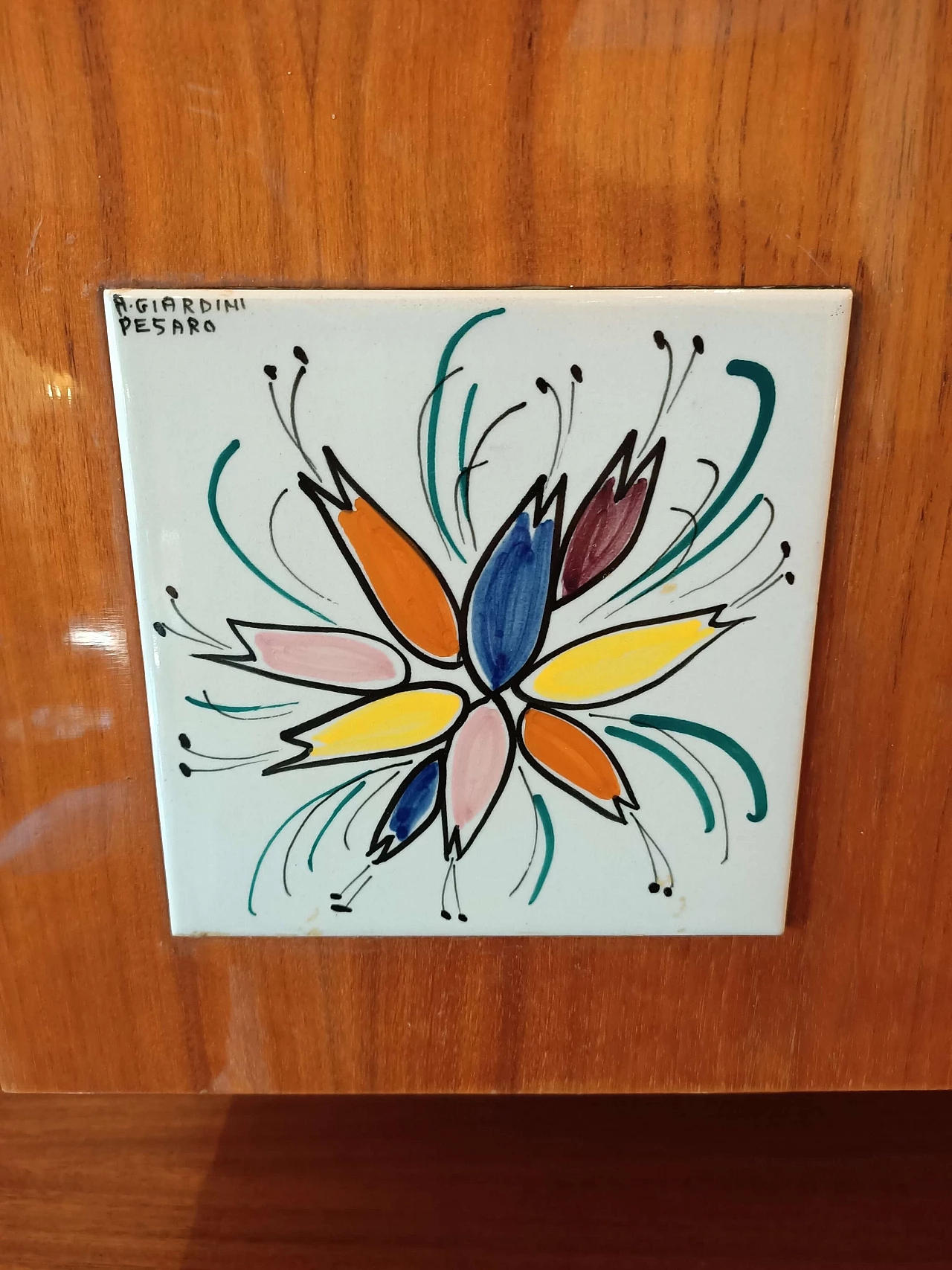 Sideboard in teak with sliding doors, 1950s 5