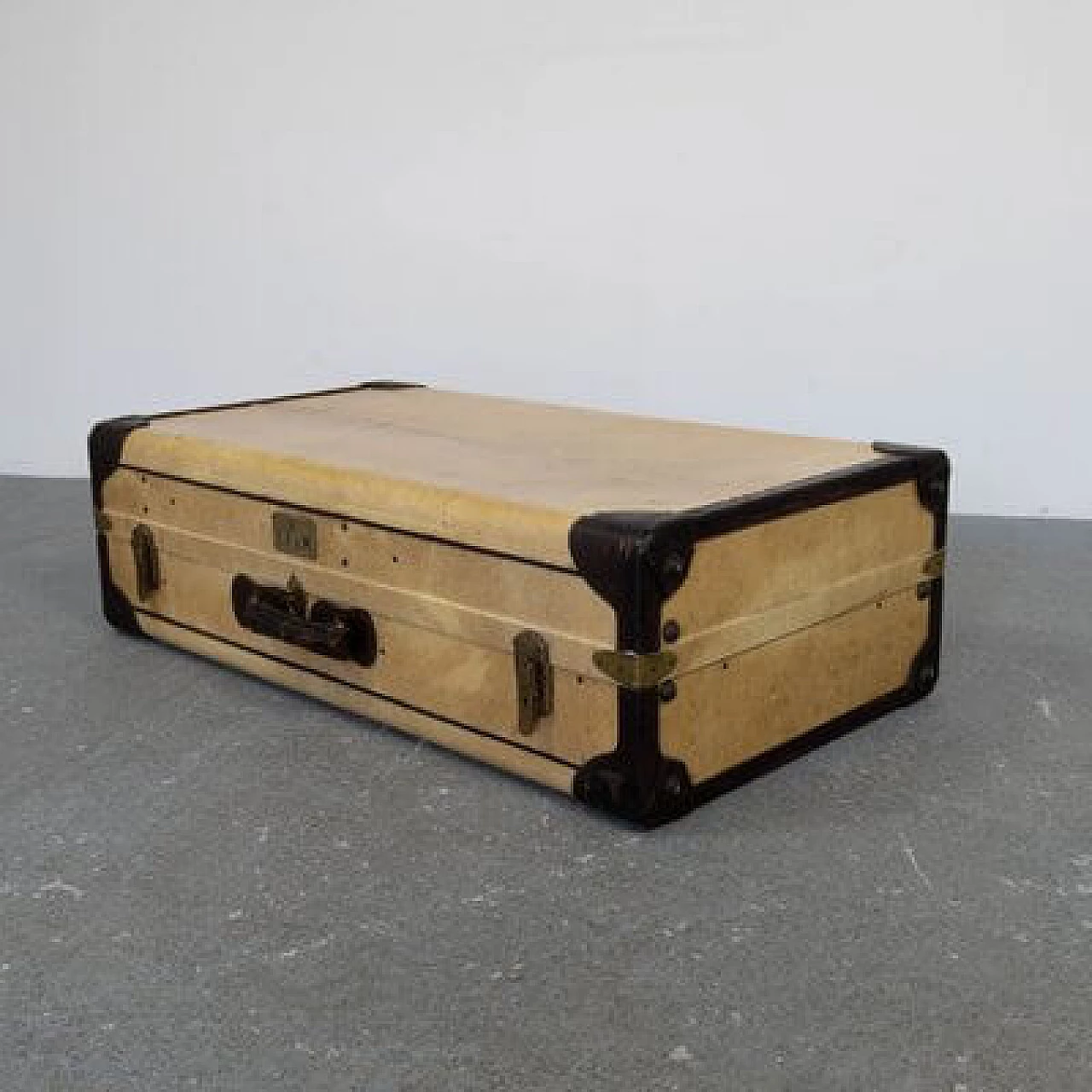 Leather and parchment suitcase, 1960s 1