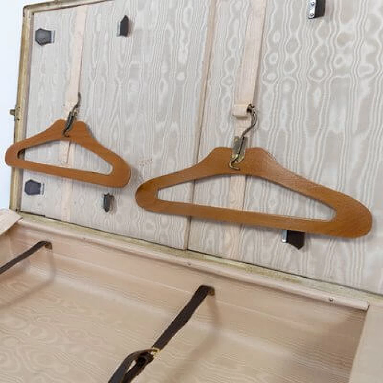 Leather and parchment suitcase, 1960s 4