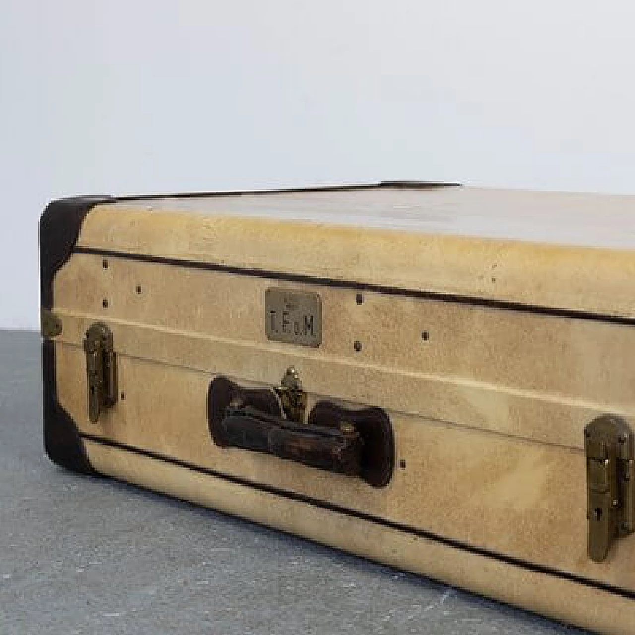 Leather and parchment suitcase, 1960s 6