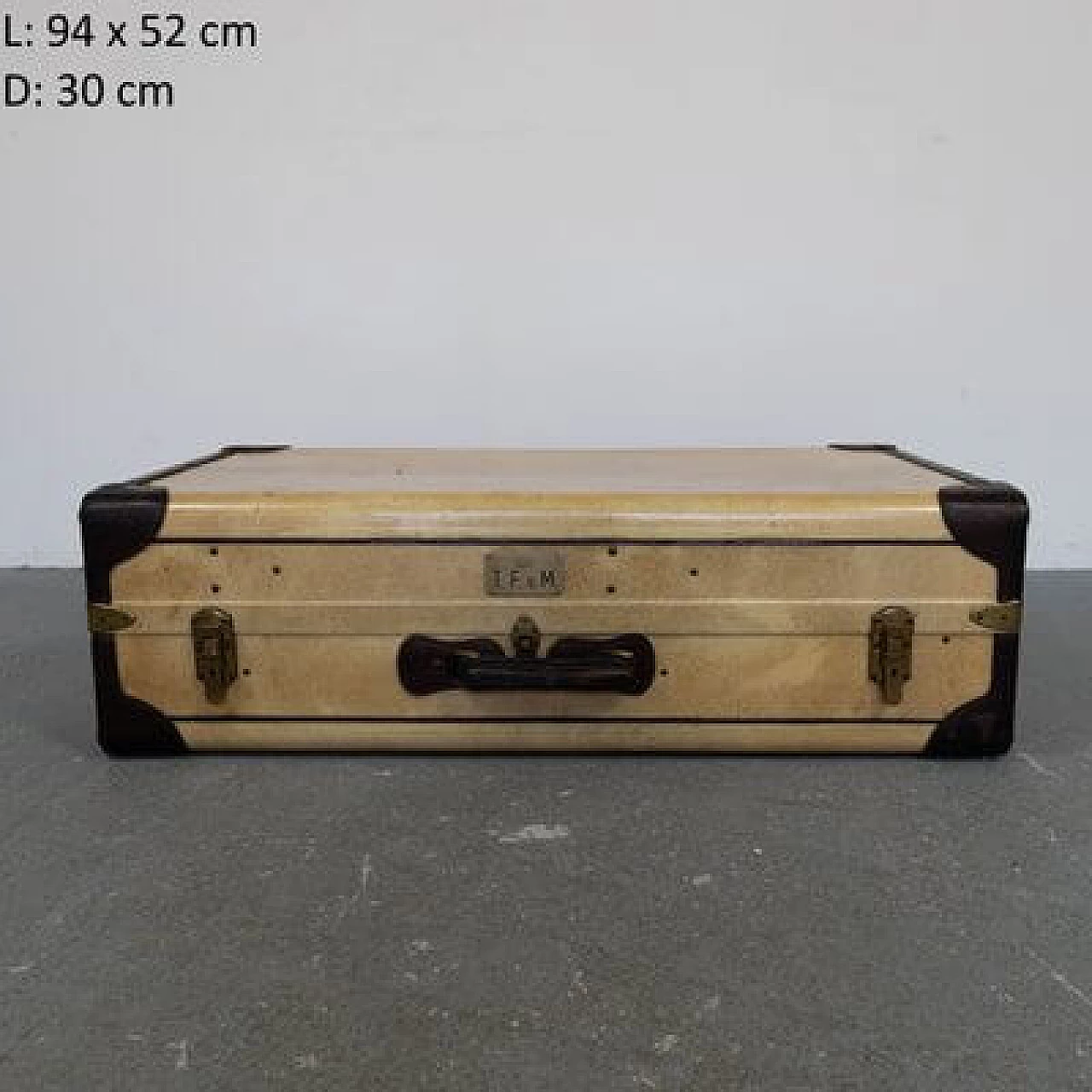 Leather and parchment suitcase, 1960s 7