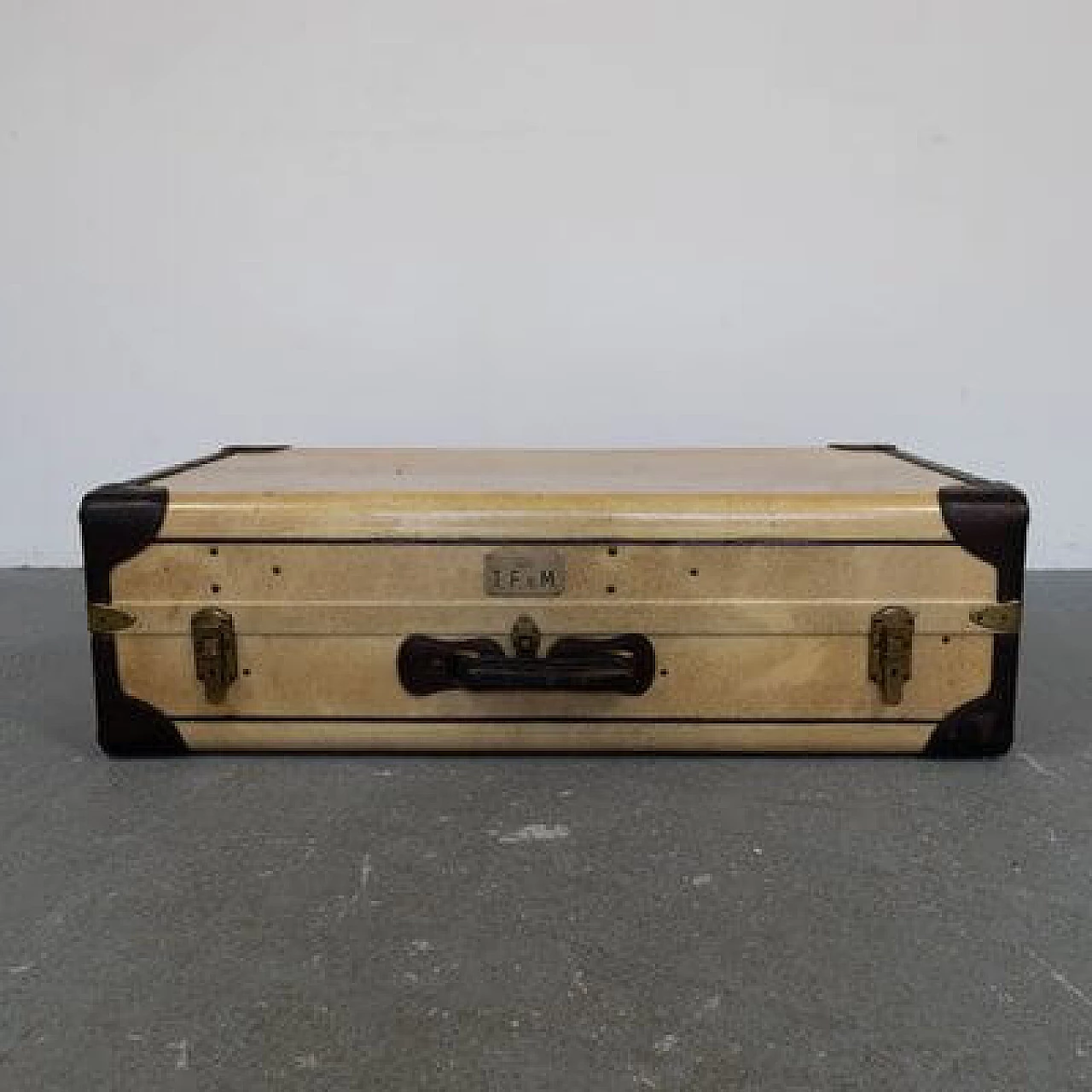 Leather and parchment suitcase, 1960s 8
