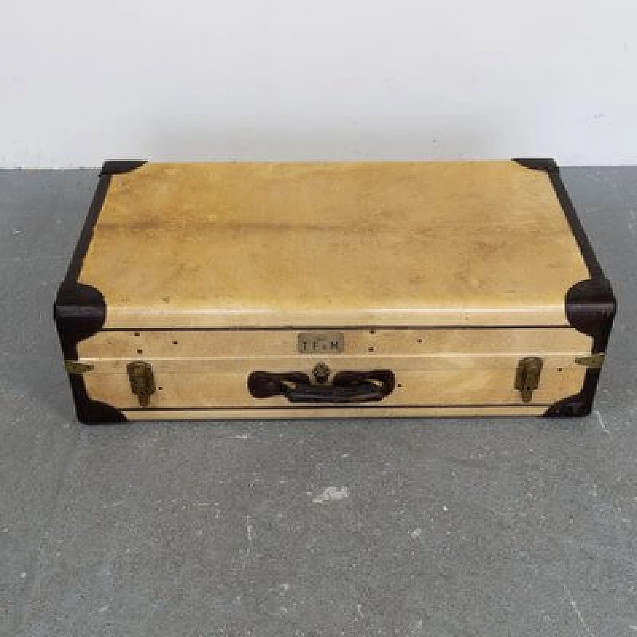 Leather and parchment suitcase, 1960s 9