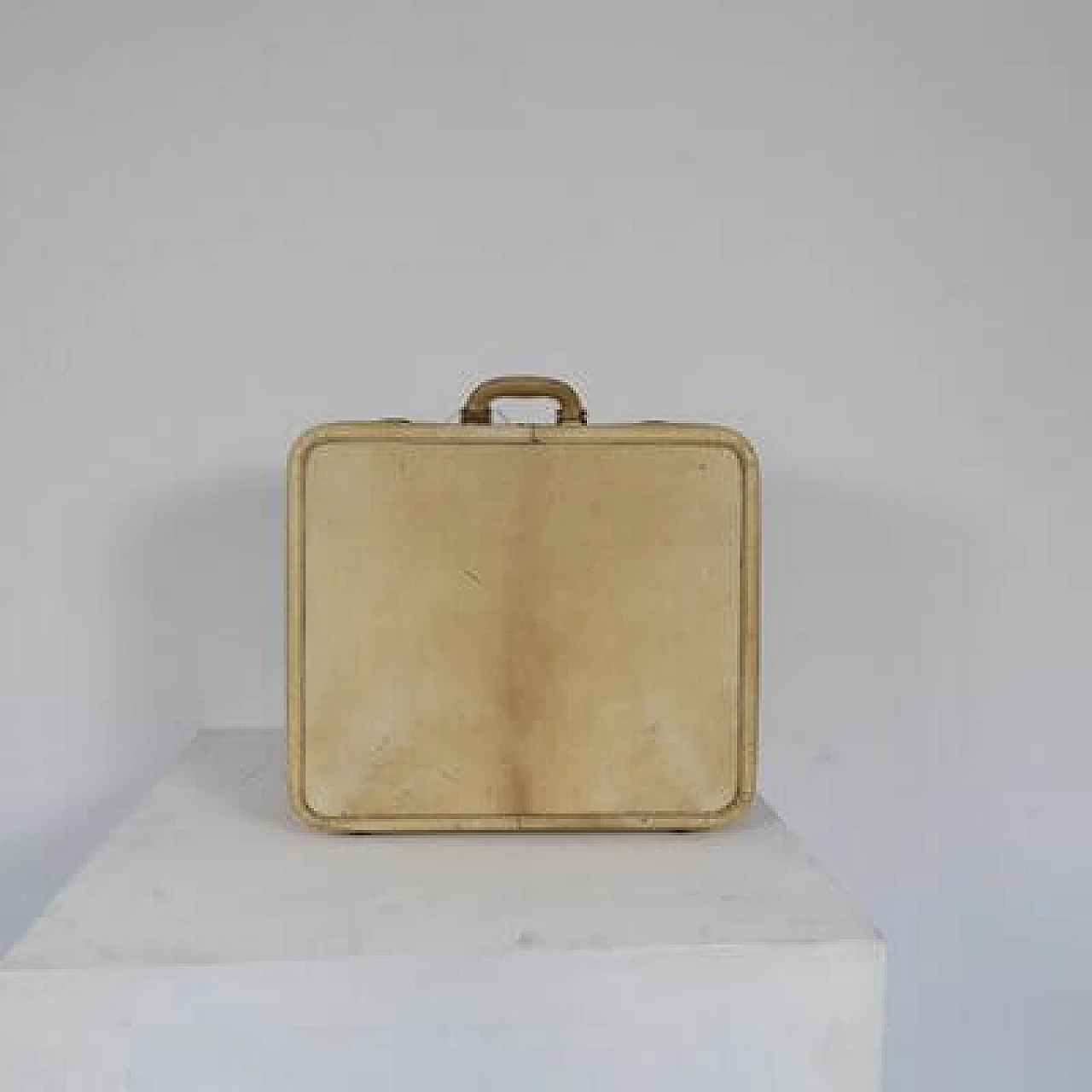 Leather suitcase with fabric lining, 1960s 11