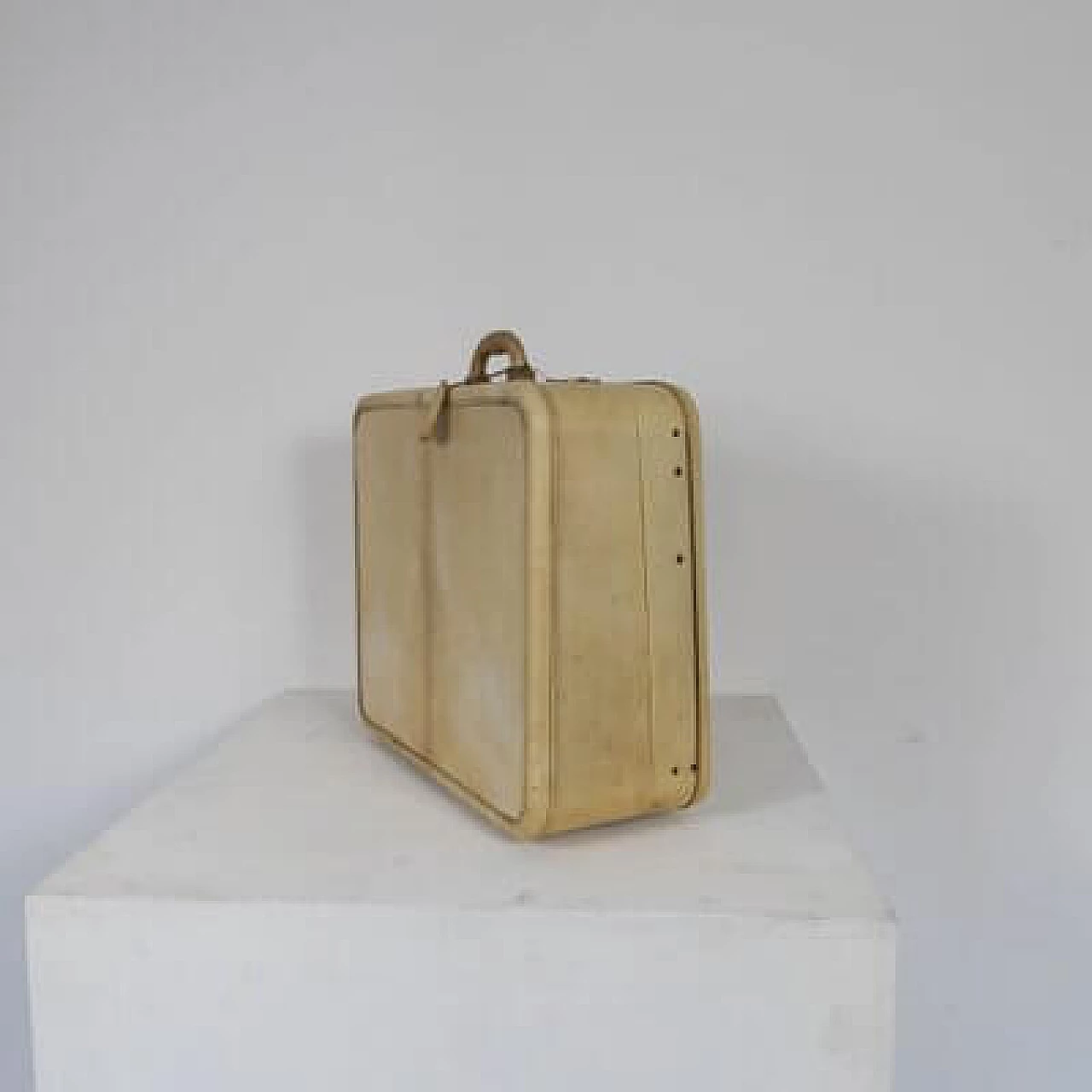 Leather suitcase with fabric lining, 1960s 12