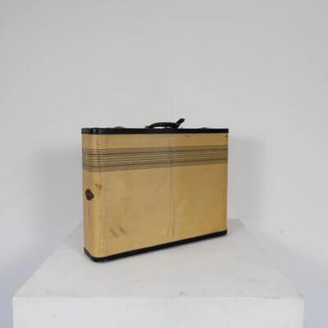 Leather and parchment case with blue lining, 1960s 8