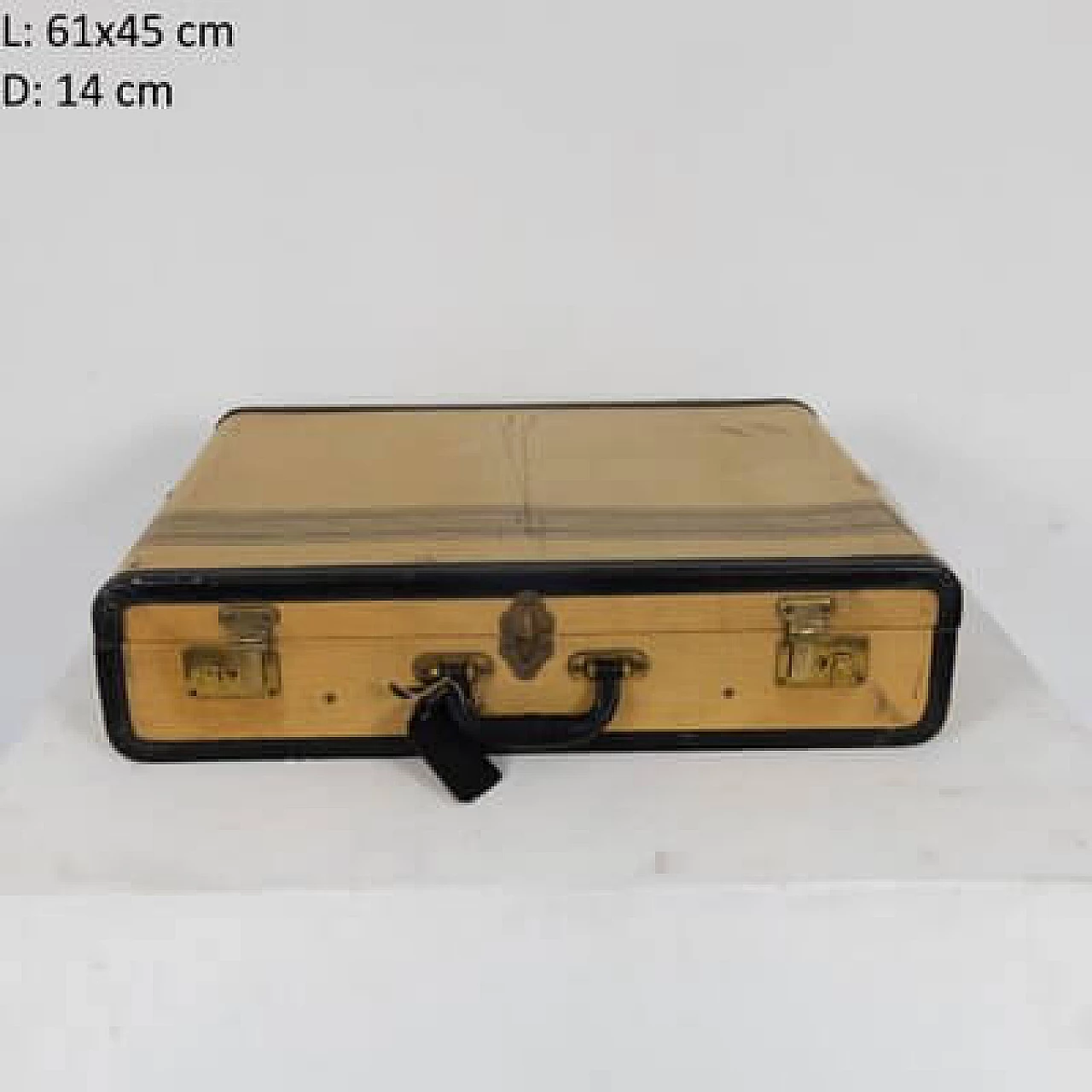 Leather and parchment case with blue lining, 1960s 11