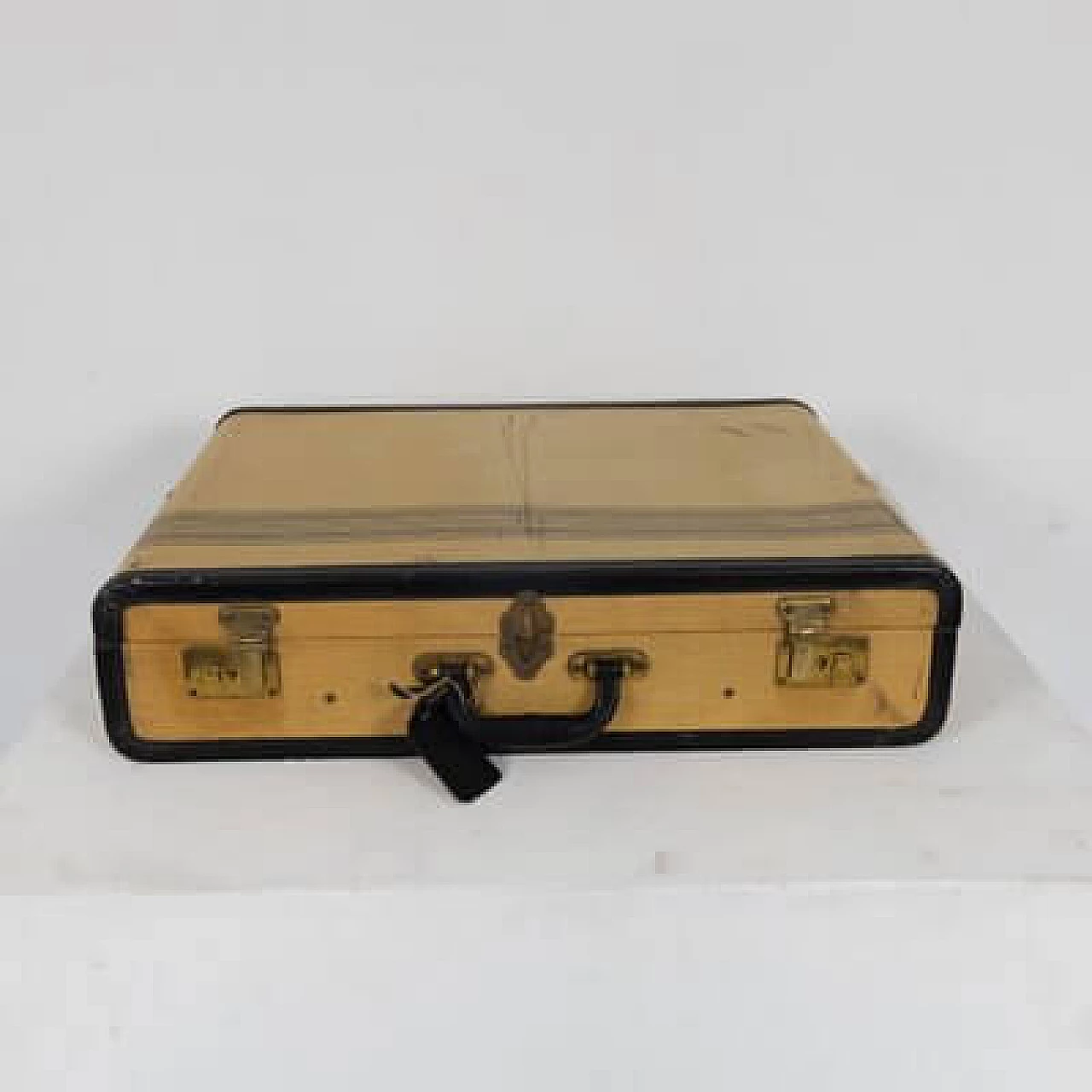 Leather and parchment case with blue lining, 1960s 12