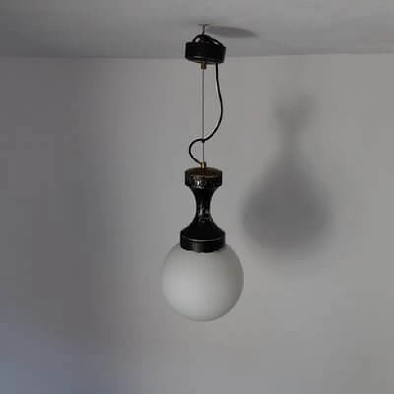 Frosted glass ceiling lamp, 1950s 1