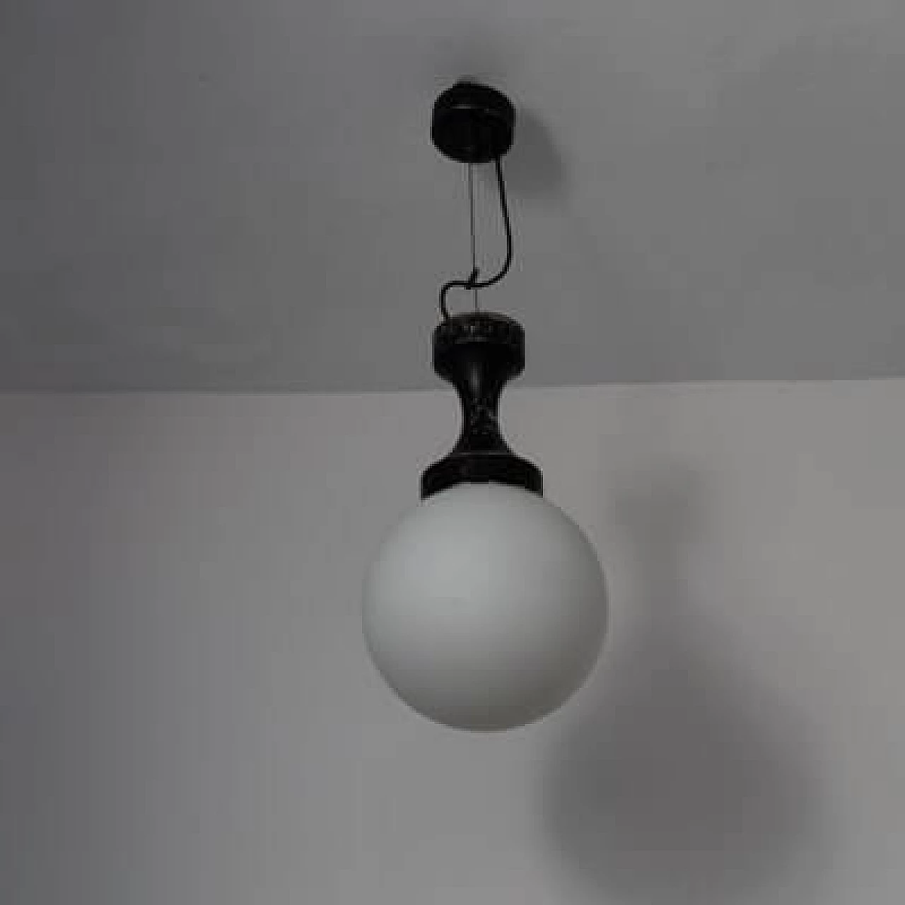 Frosted glass ceiling lamp, 1950s 3