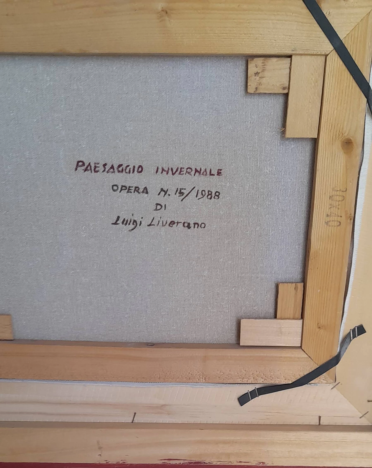 Luigi Liverano, Paesaggio invernale, dipinto su tela, 1988 4