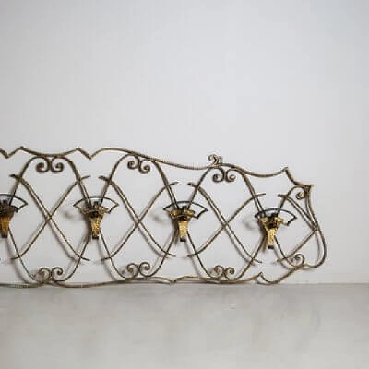 Golden wrought iron hangers by Pier Luigi Colli, 1950s 3