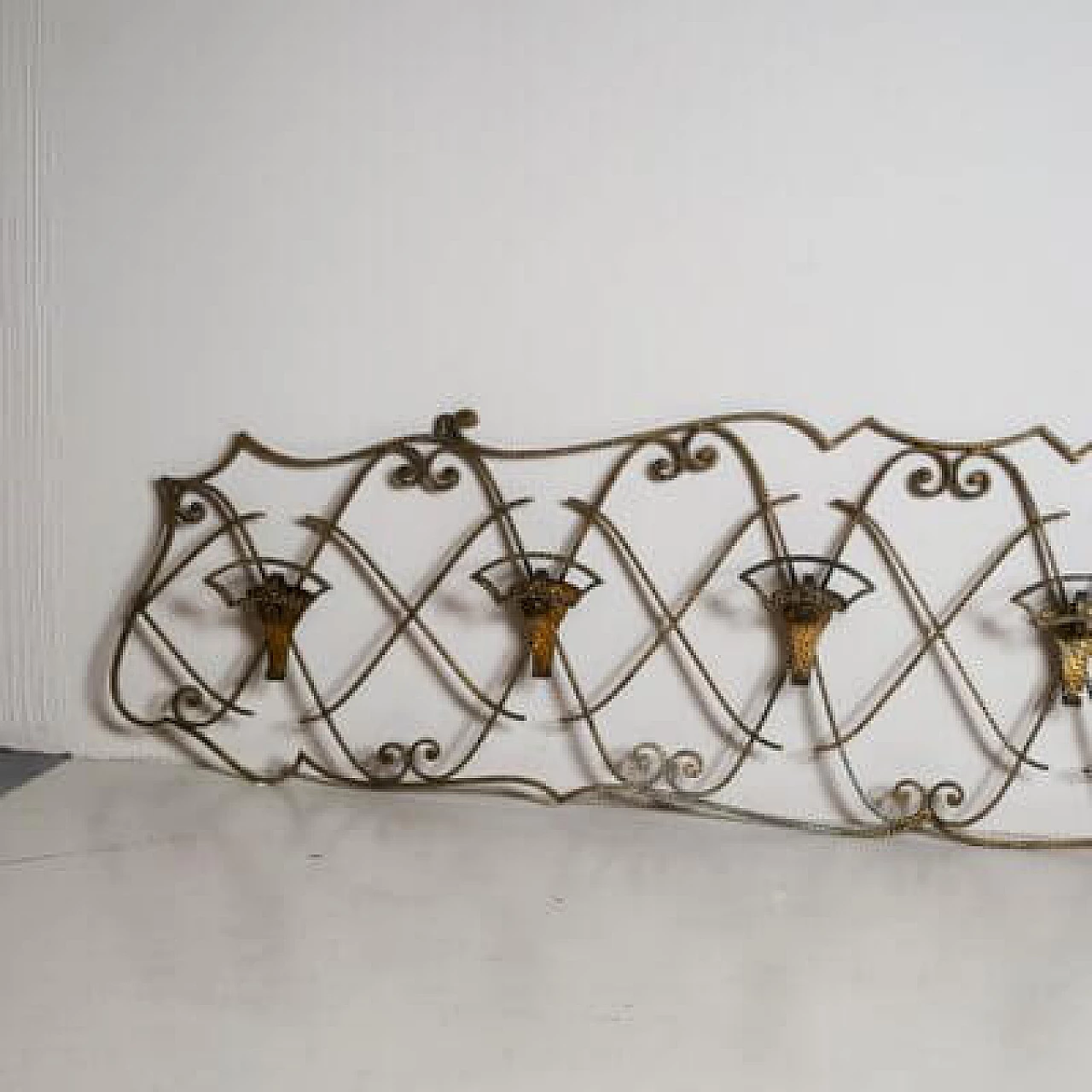 Golden wrought iron hangers by Pier Luigi Colli, 1950s 4