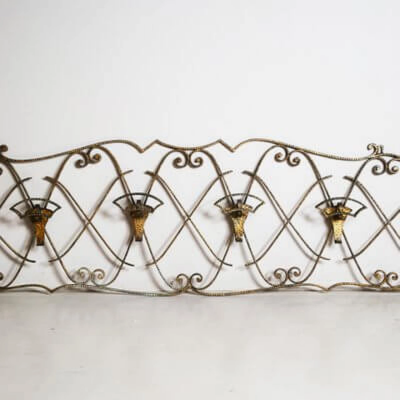 Appendiabiti in ferro battuto dorato di Pier Luigi Colli, anni '50 6
