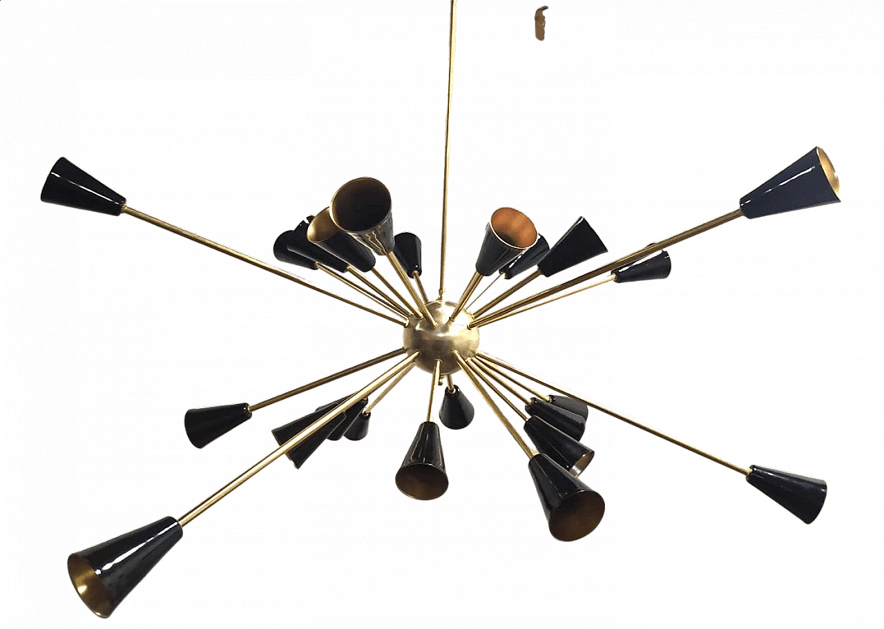 Chandelier with 24 lights in Stilnovo style, 1950s 1183214