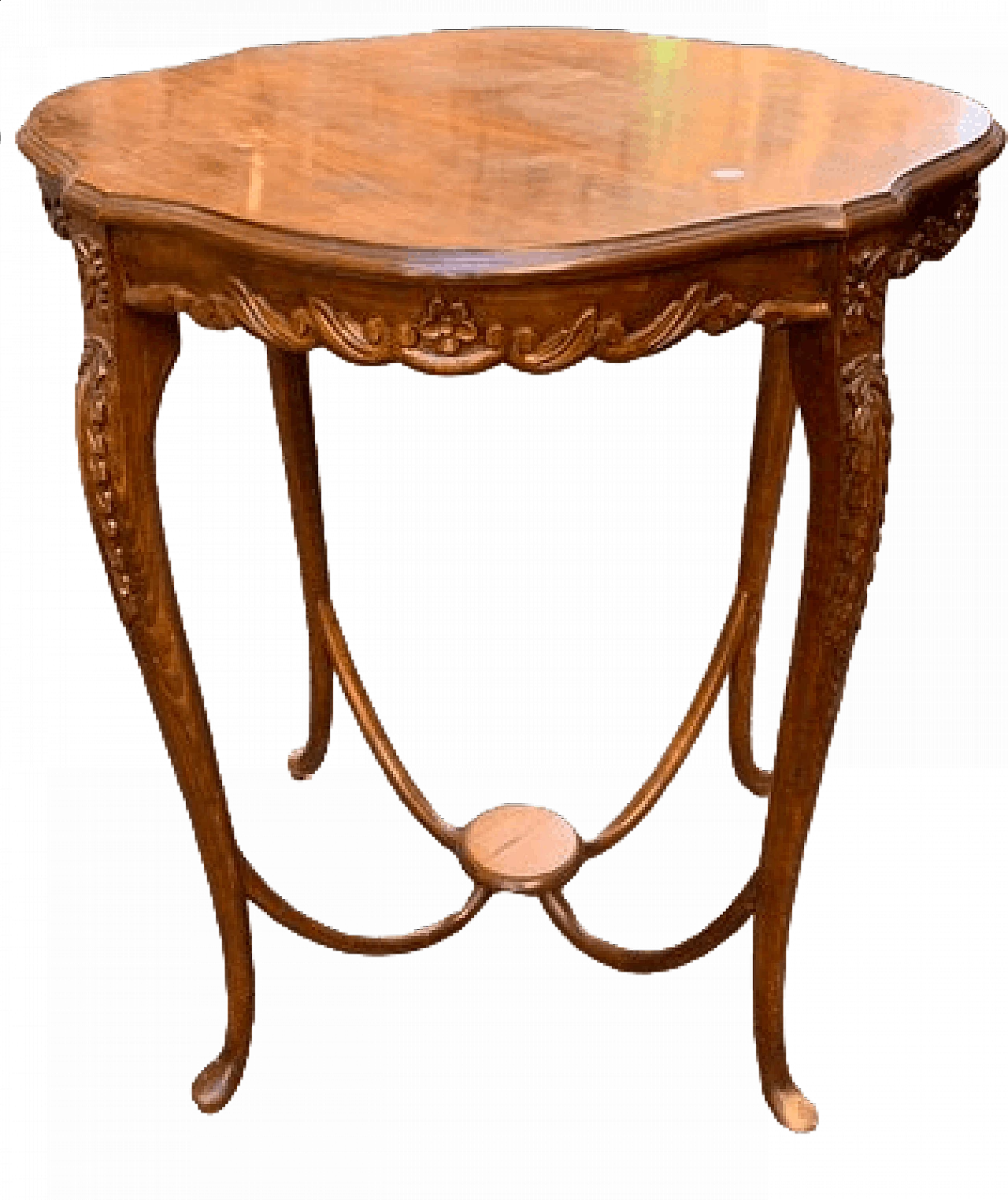 Tavolo in stile Art Nouveau in legno intagliato, '900 5