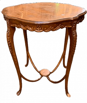 Tavolo in stile Art Nouveau in legno intagliato, '900