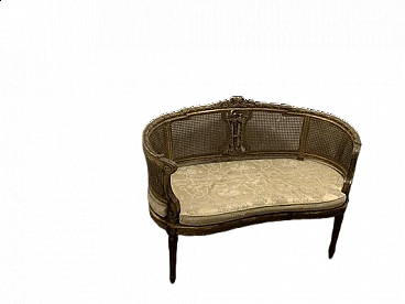 Vienna straw and pure gold lacquered sofa, 19th century