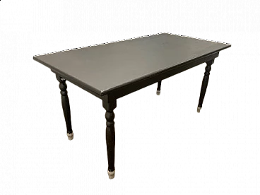Dark grey lacquered dining table, 1960s