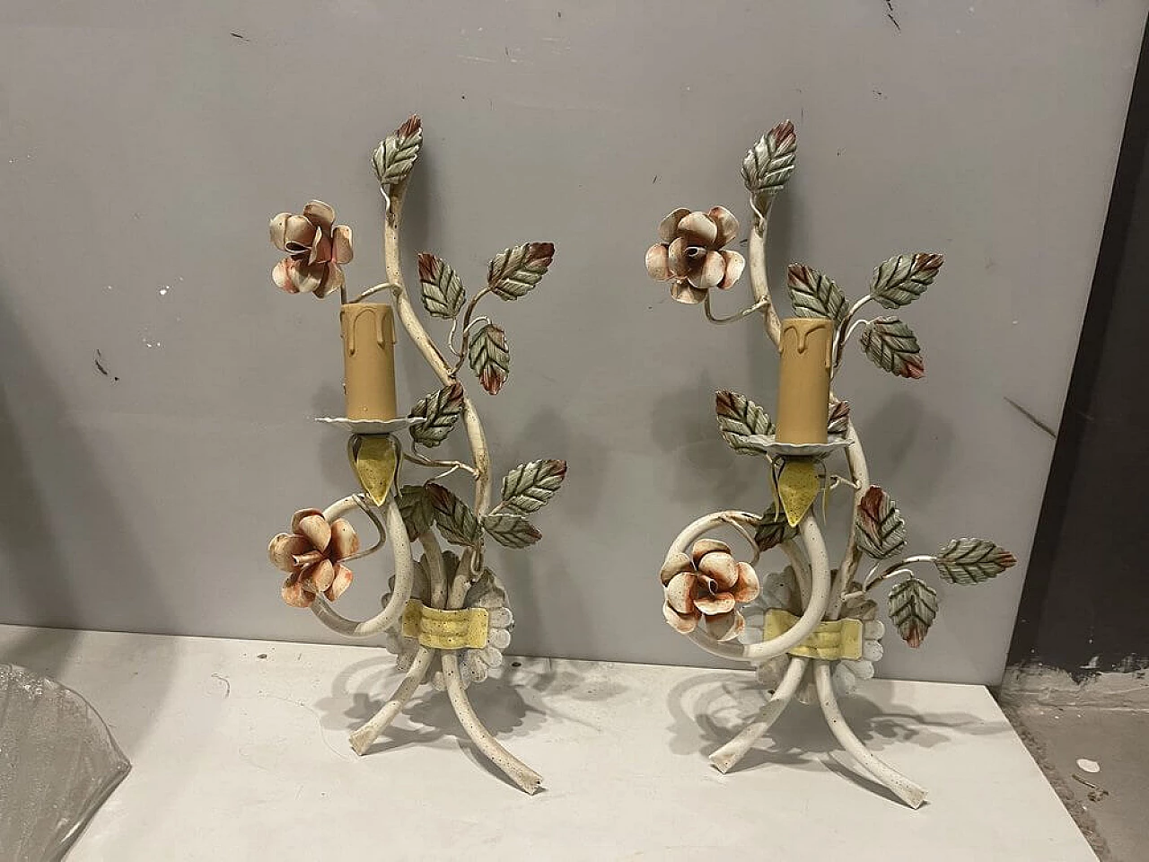 Pair of flower sconces, 1960s 2