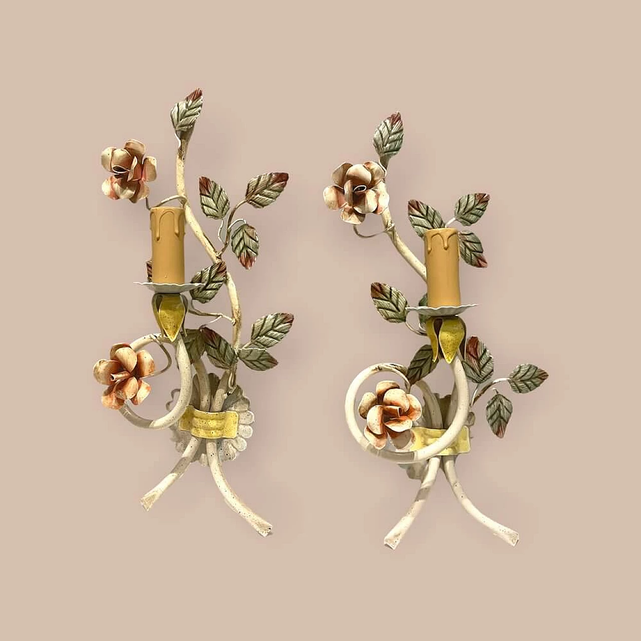 Pair of flower sconces, 1960s 6