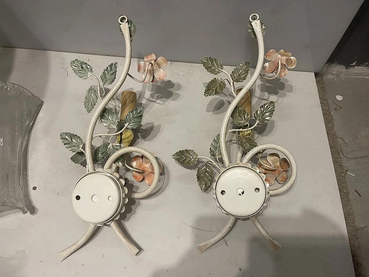 Pair of flower sconces, 1960s 7