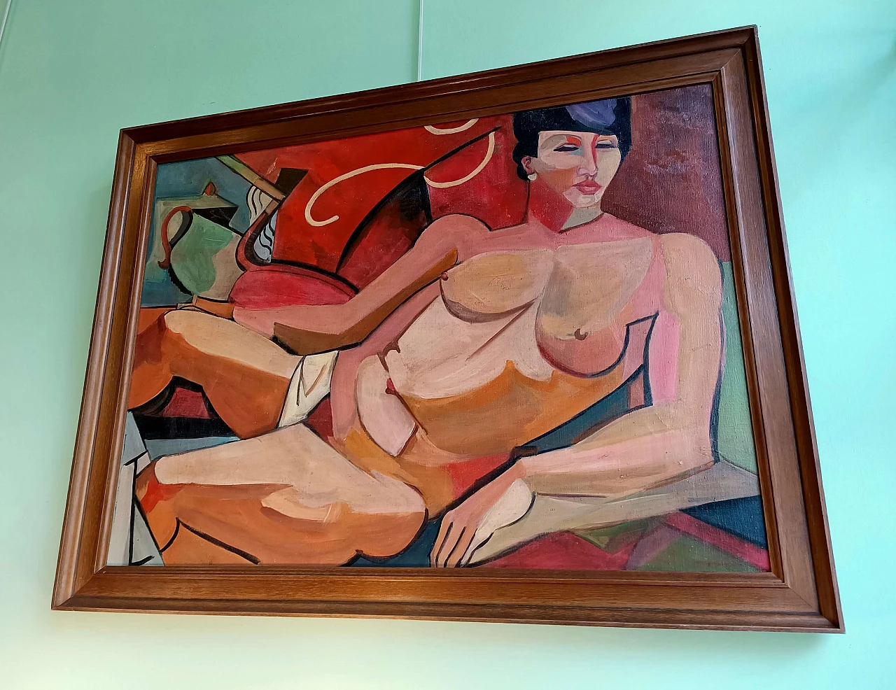 Oil on canvas with walnut frame, 1930s 2