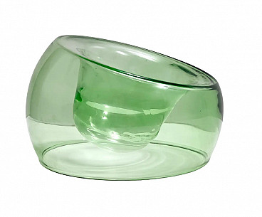 Ciotola centrotavola o vide-poche in vetro di Murano verde attribuibile a Toni Zuccheri, anni '70