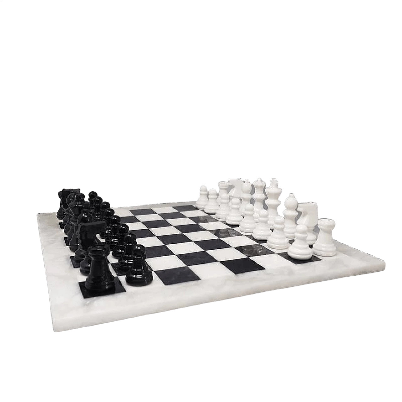 Chess pieces in Volterra alabaster, 1970s 12
