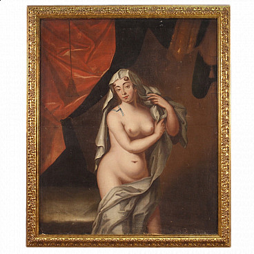 Nude of a woman, oil painting on canvas, 17th century