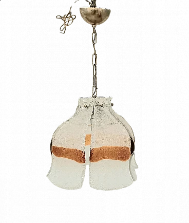 Lampadario in vetro Mazzega, anni '70
