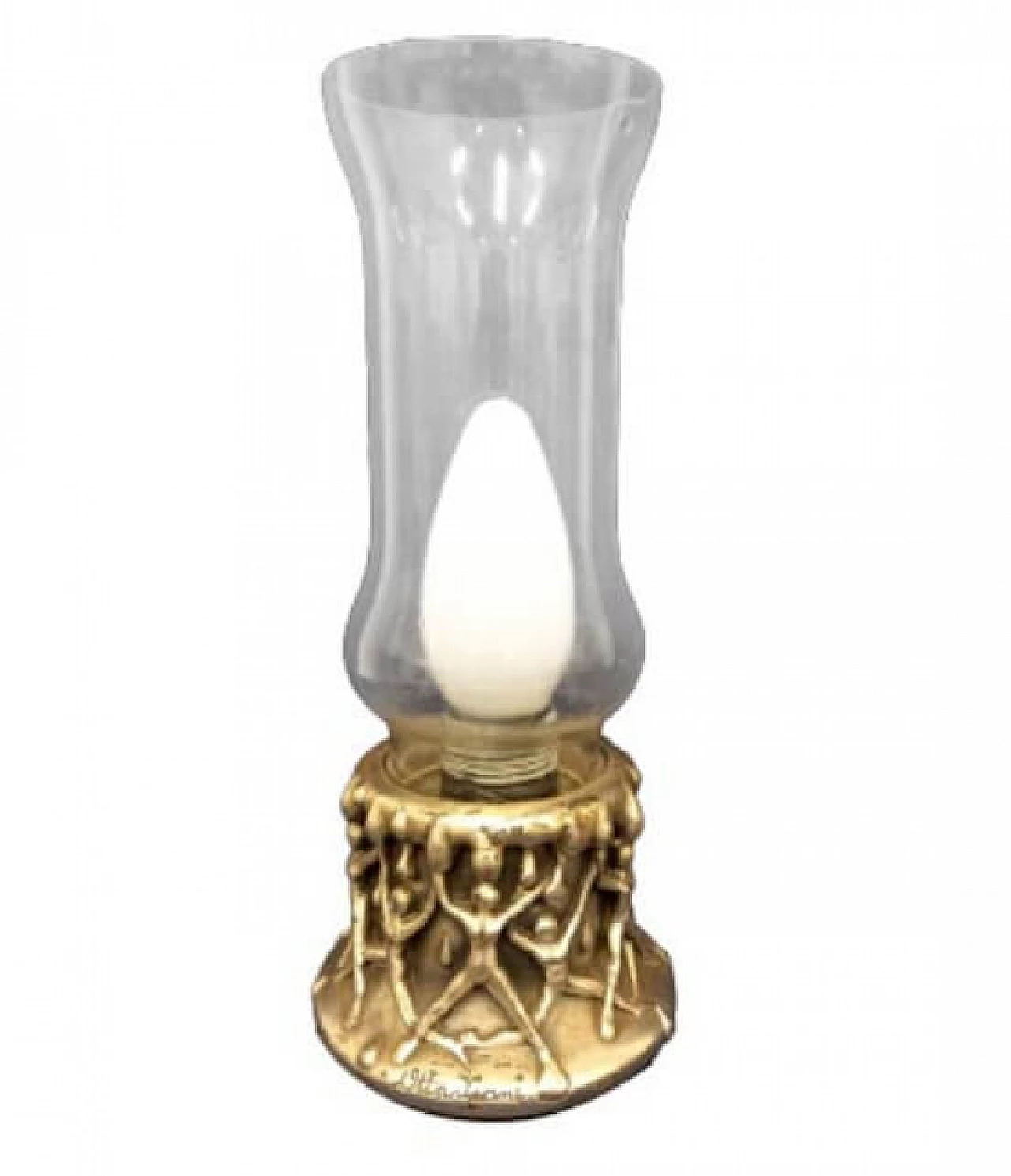 Lampada da tavolo con scultura argento di Ottaviani 1