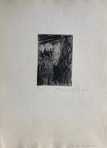 En tranchée ouverte, puntasecca di Anselmo Bucci, anni '10