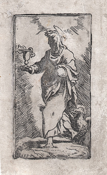 San Giovanni Evangelista,  etching by unknown artist, 1500s