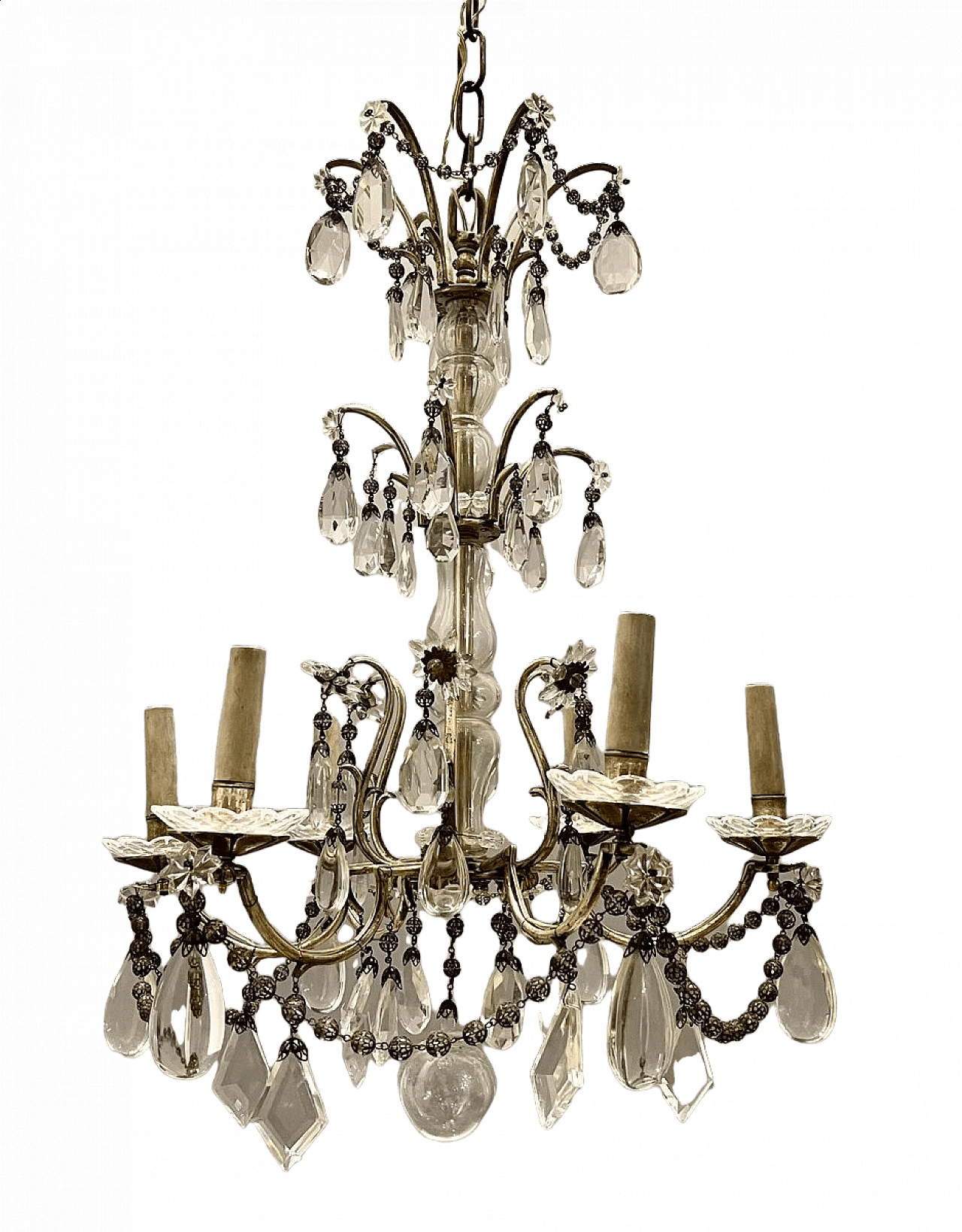 Italian chandelier in crystal and Murano glass, 1940s 17
