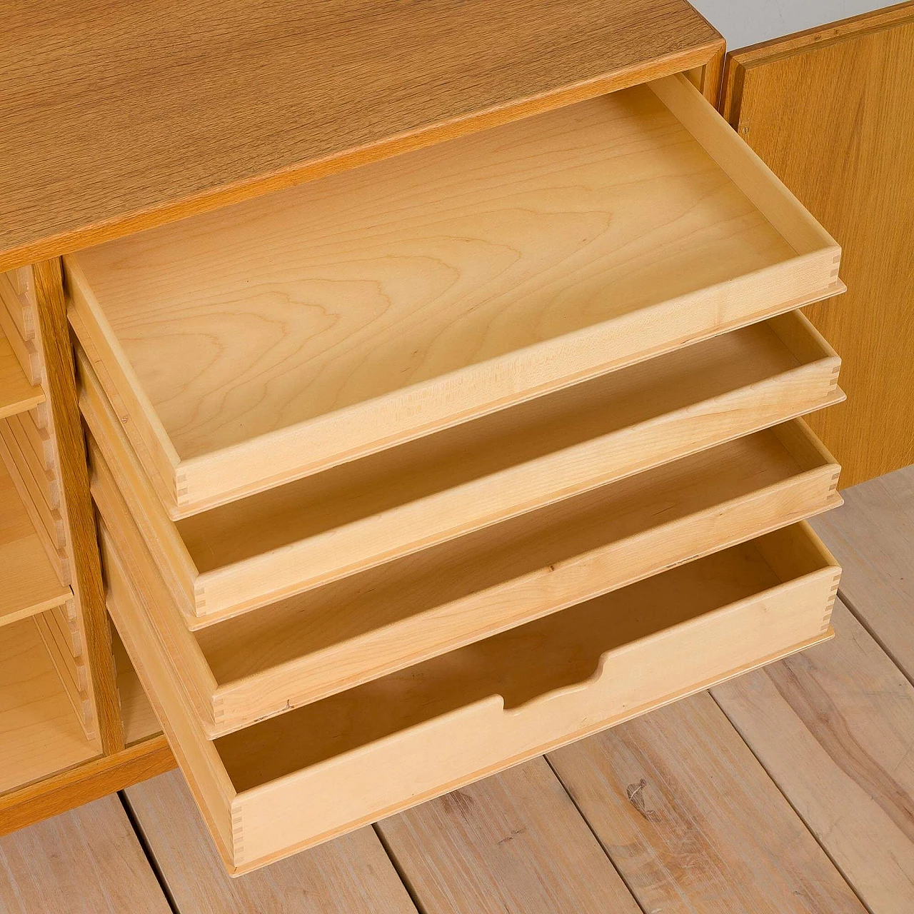 Danish oak China cabinet by Børge Mogensen for FDB, 1960s 9