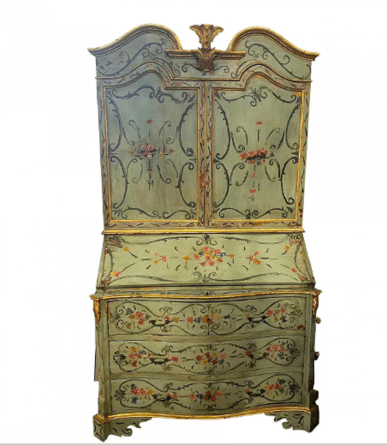 Sicilian trumeau in lacquered and painted wood, 19th century 1