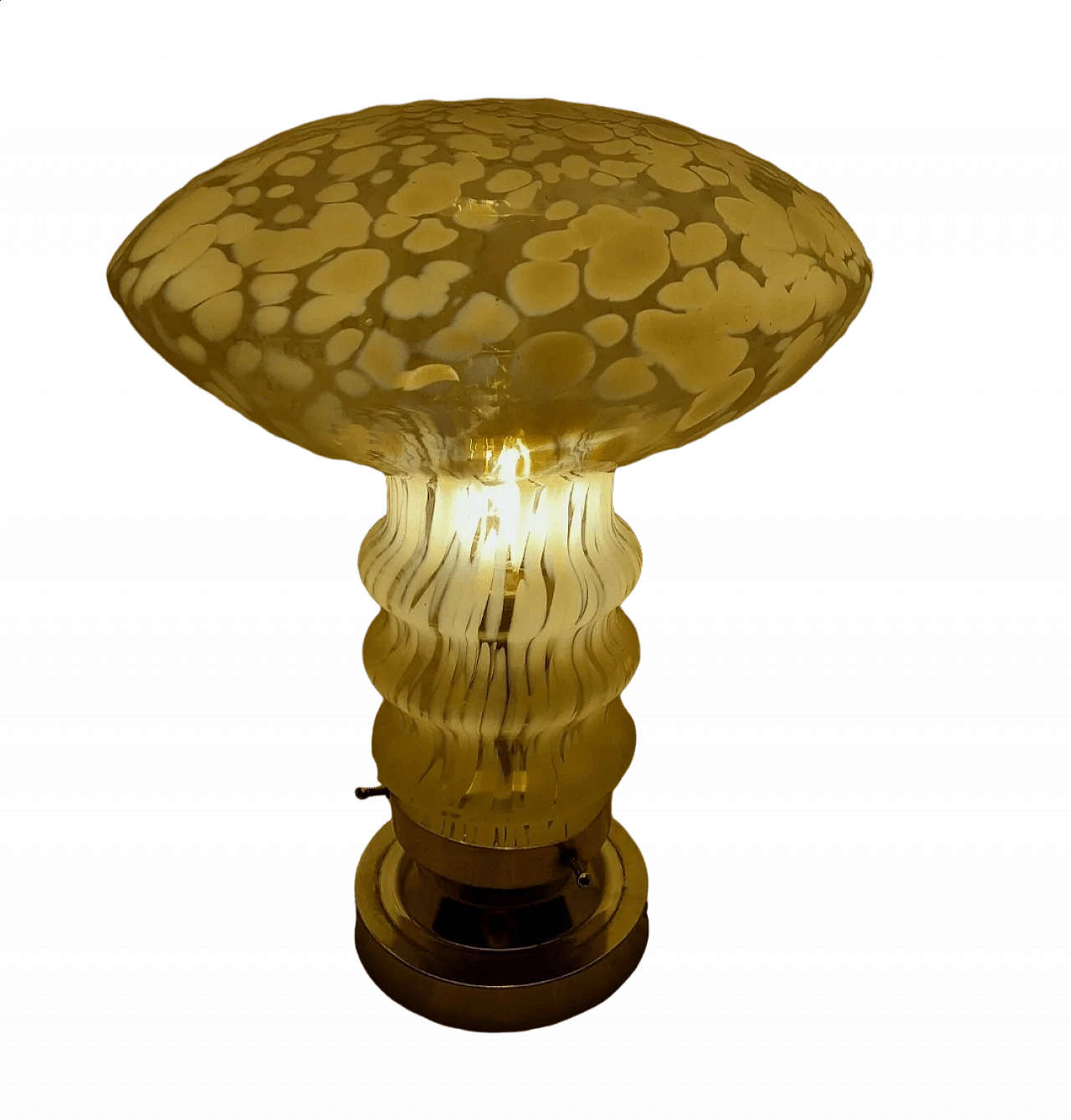Mushroom table lamp in glass, 1970s 5