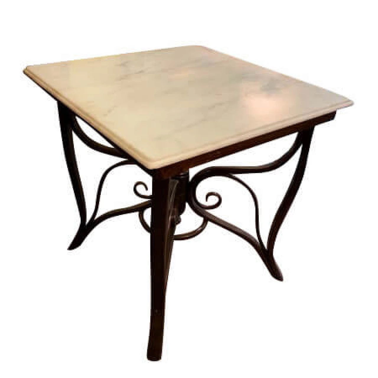 Table in beech with marble top by Michael Thonet, early 1900s 5