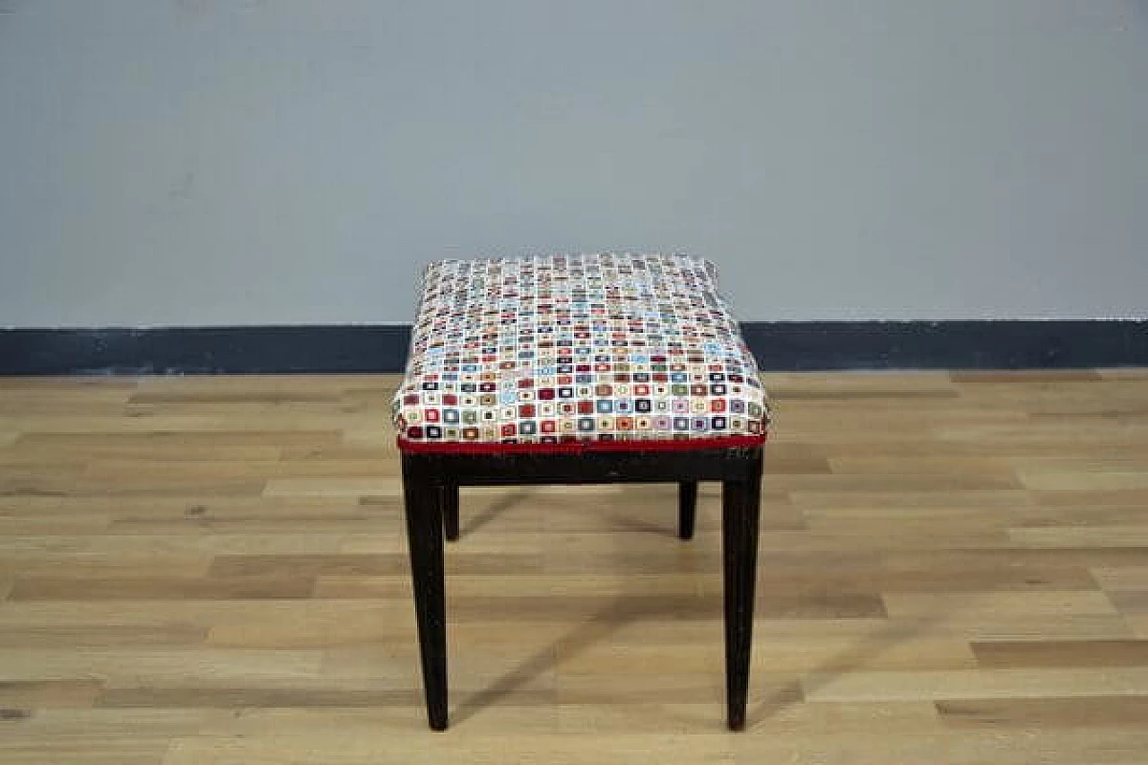 Upholstered and covered stool, 1950s 5