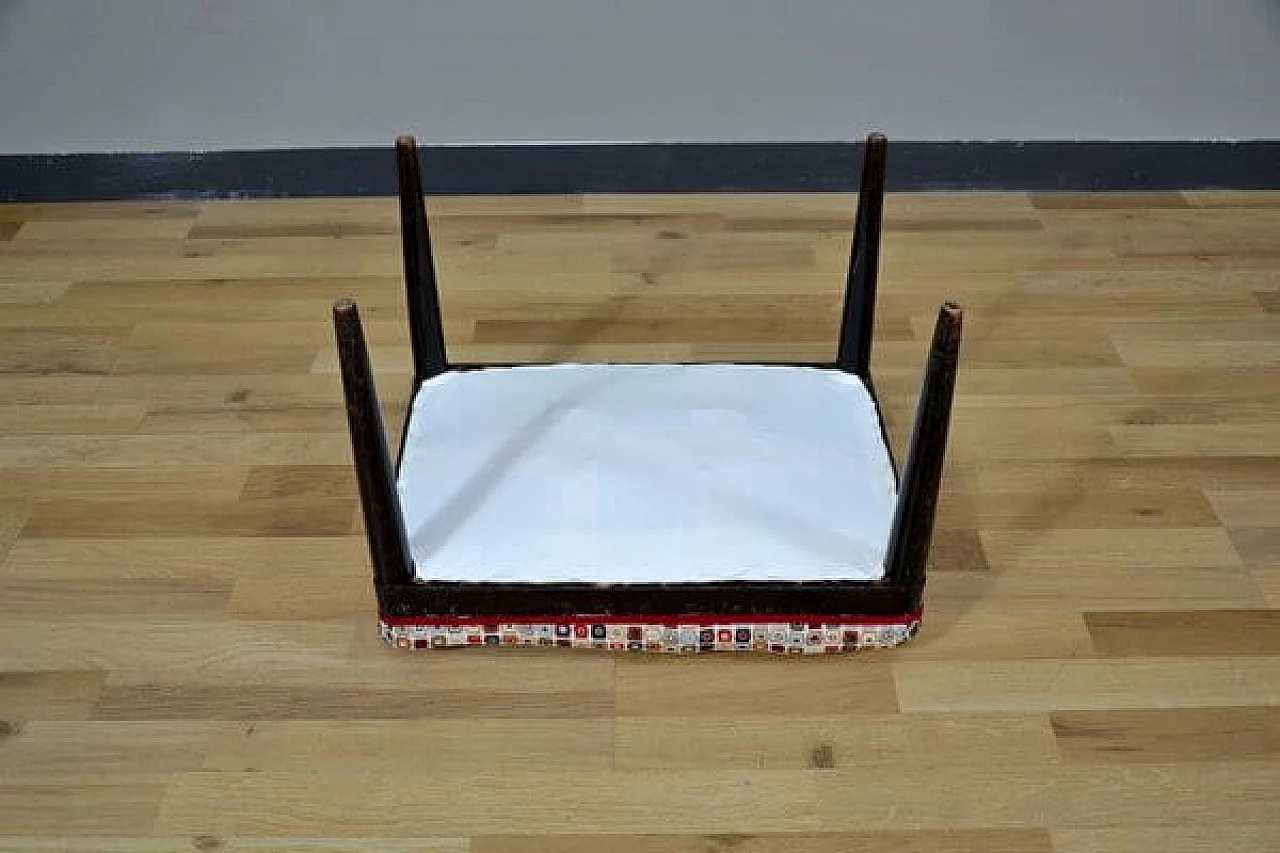 Upholstered and covered stool, 1950s 6