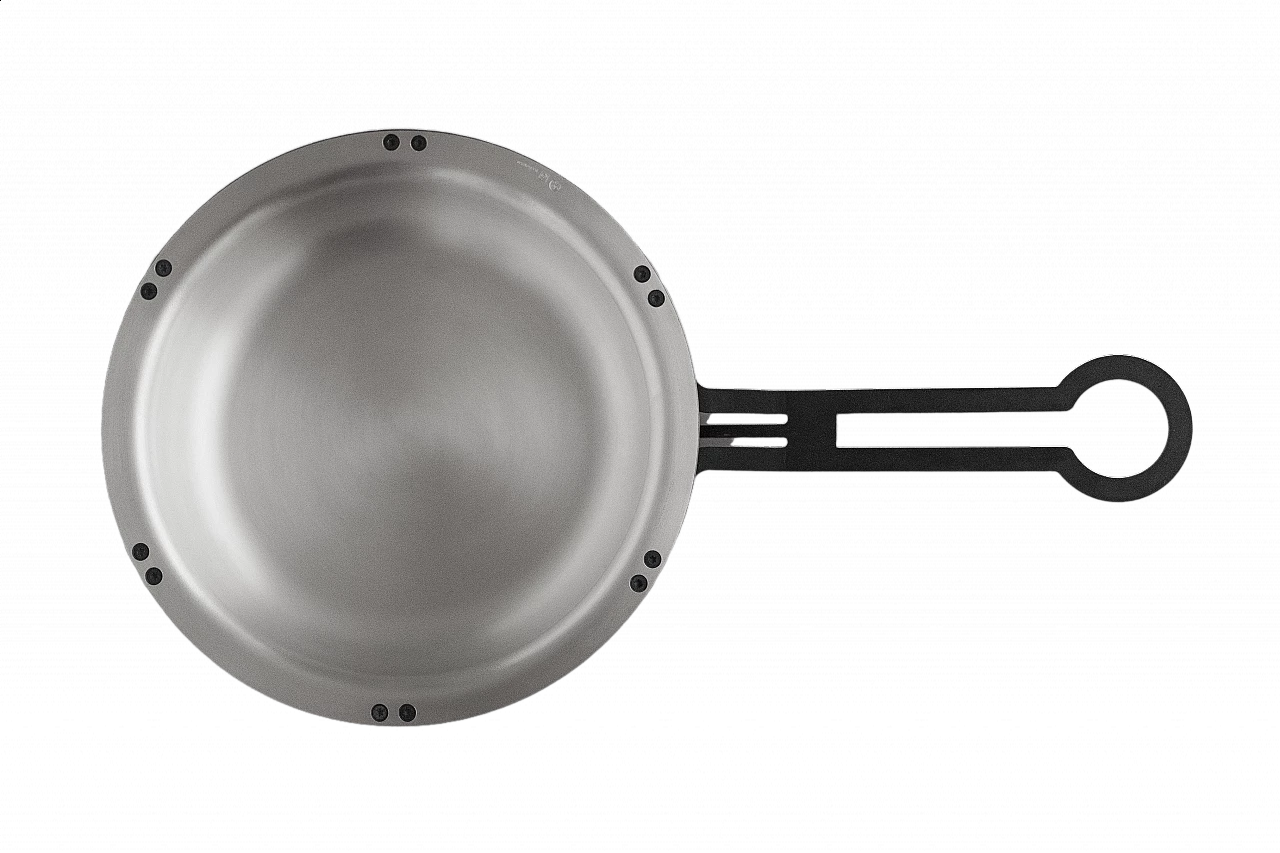 PAN999 pan in silver and iron by Tobia Scarpa 6