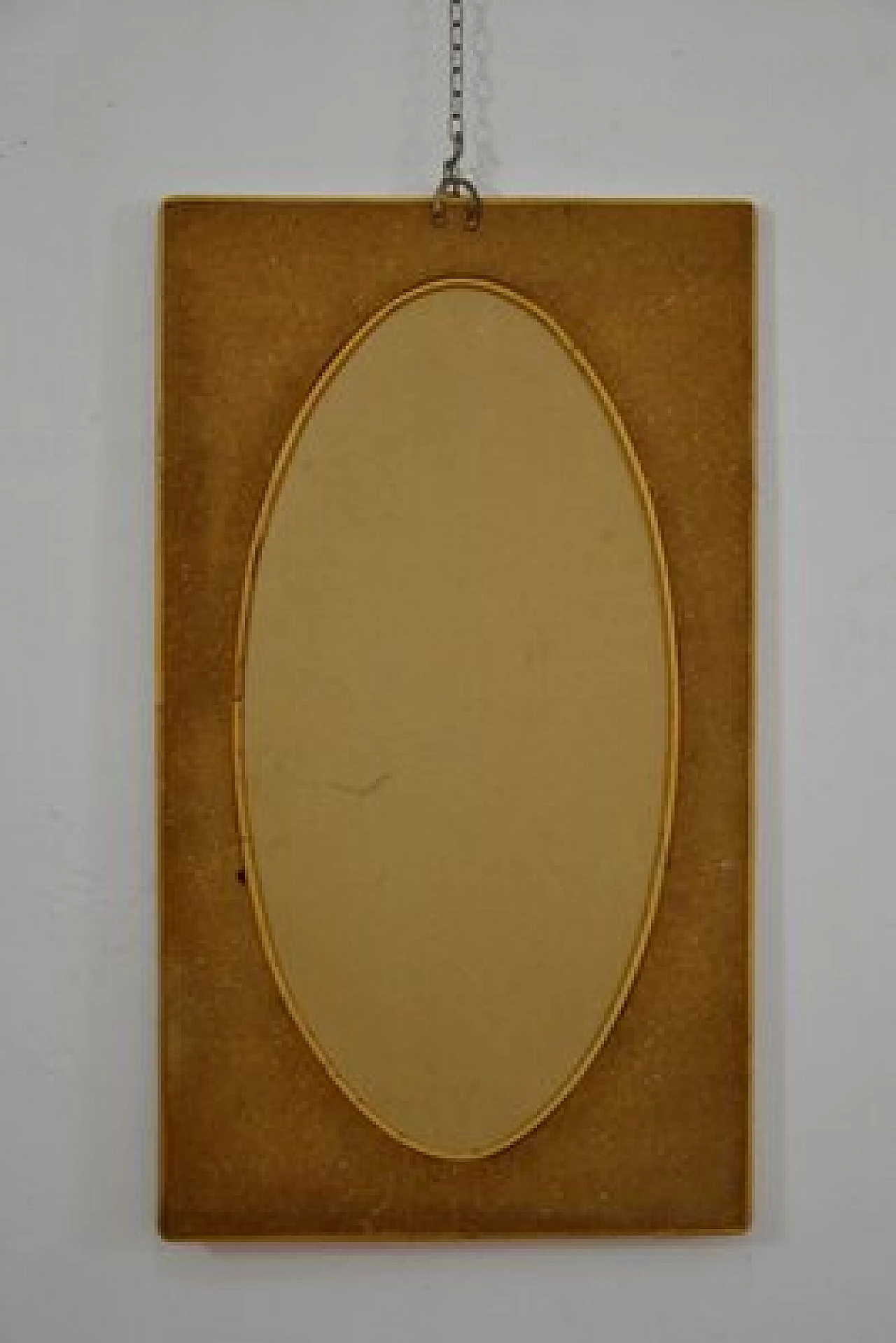Specchio ovale con cornice in vimini, anni '70 6
