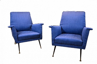 Pair of fabric armchairs, 1960s