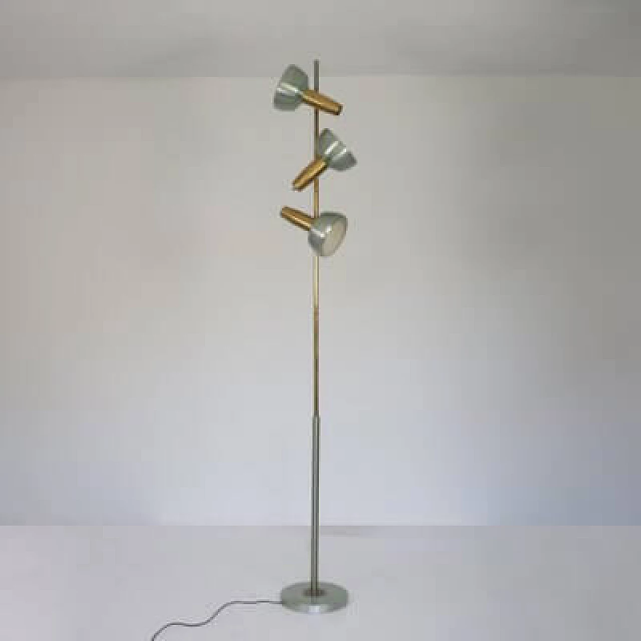 Painted aluminium floor lamp by Oscar Torlasco, 1960s 15