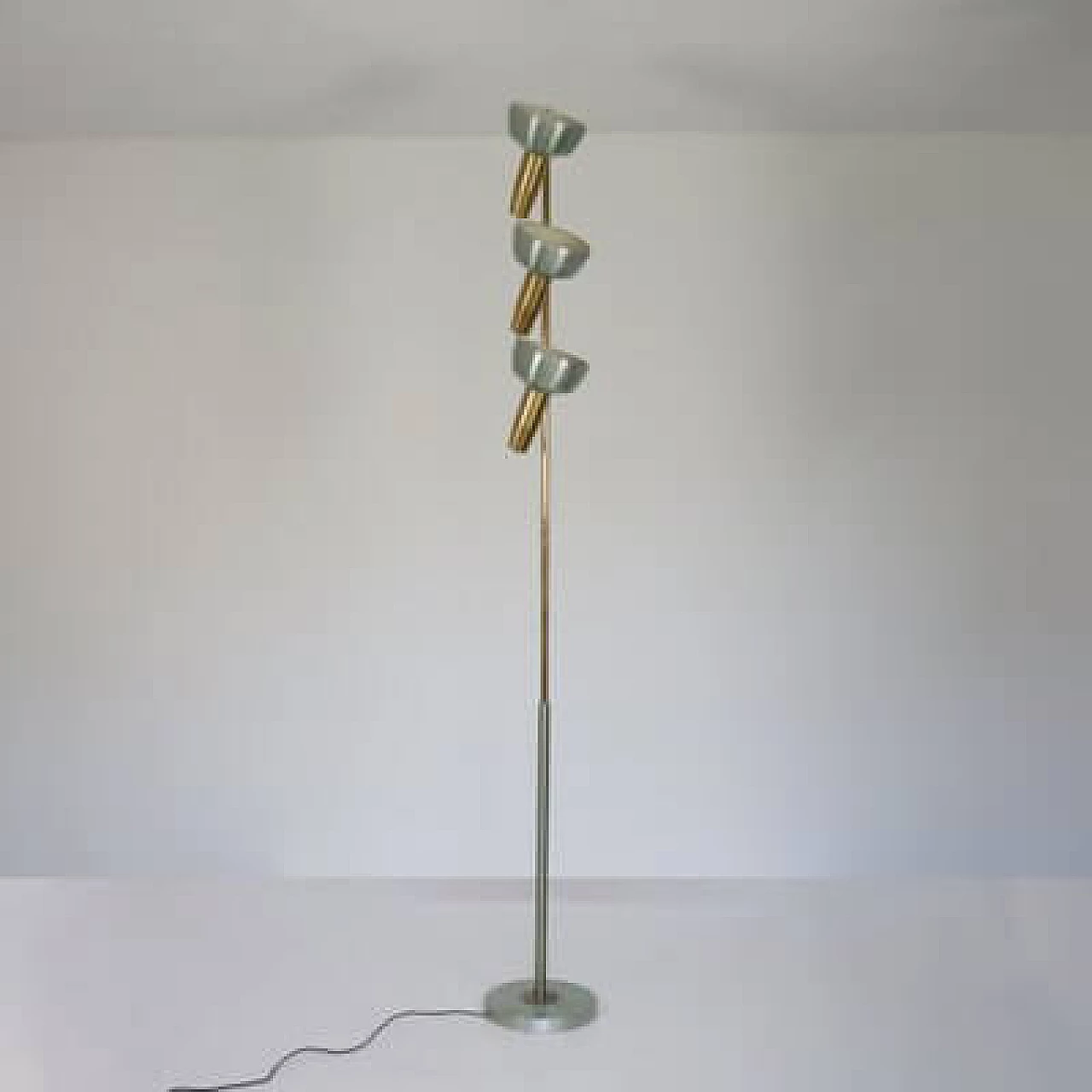 Painted aluminium floor lamp by Oscar Torlasco, 1960s 19