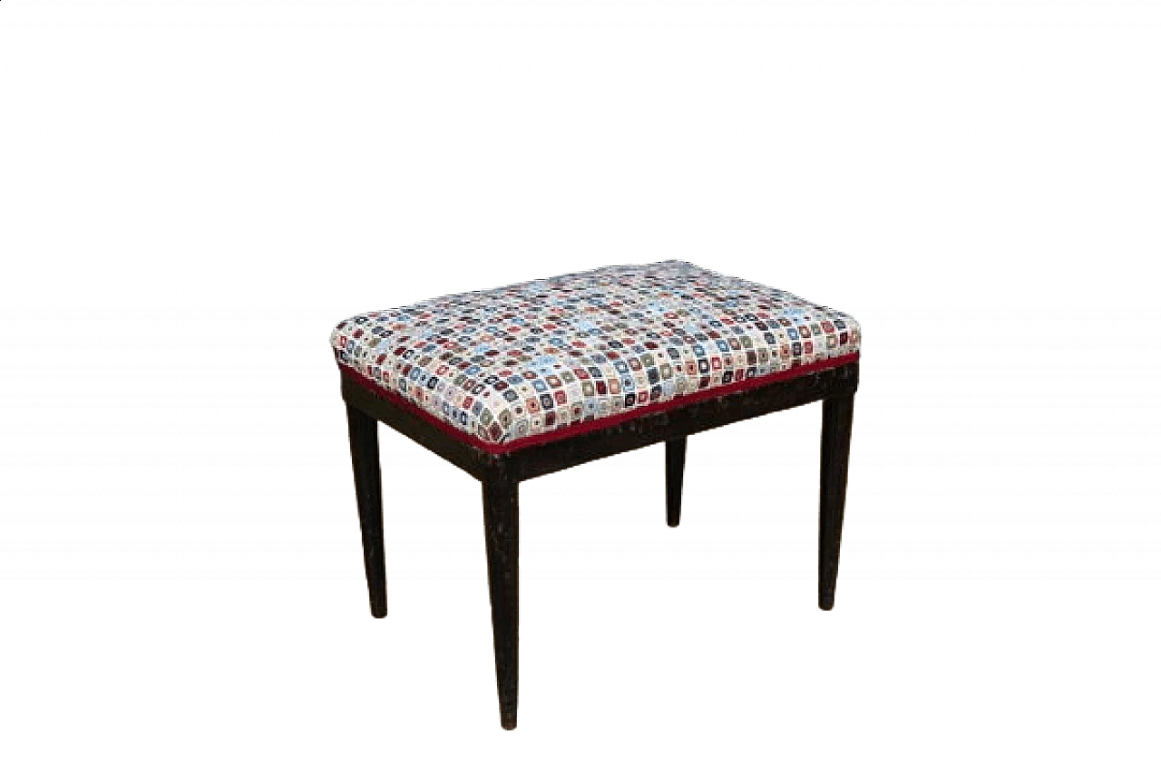 Upholstered and covered stool, 1950s 8