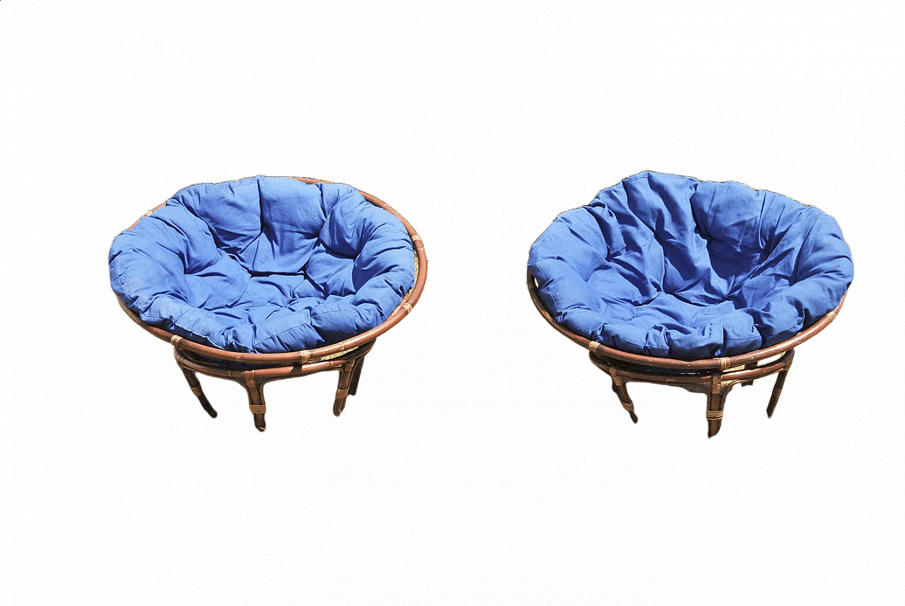 Pair of armchairs in rattan by Chillvert Macarella, 1980s 7