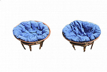 Pair of armchairs in rattan by Chillvert Macarella, 1980s